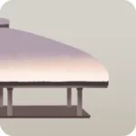 雪が積もった東屋