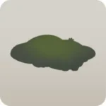 草が生い茂った庭の小高い丘