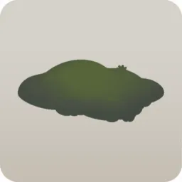 草が生い茂った庭の小高い丘