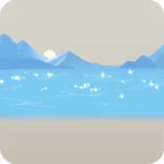 壁に描かれたリゾートの地平線