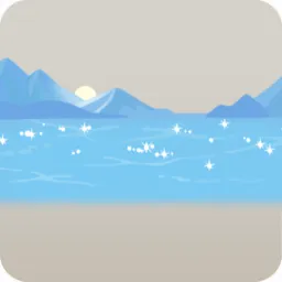 壁に描かれたリゾートの地平線