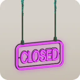「CLOSED」のネオンサイン