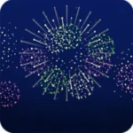 夏祭り会場の花火の空
