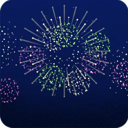 夏祭り会場の花火の空