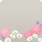 薔薇とノースポールのフレーム
