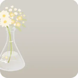 フラスコ型フラワーベース・白花