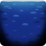 夜空のもと光を帯びる森