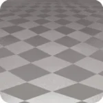 モノトーンチェックの床