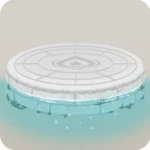 水に沈んだ神殿の足場