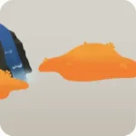 紅葉した小島