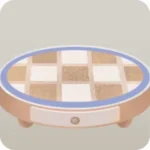 丸いチェッカー模様の台座