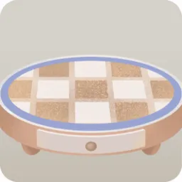 丸いチェッカー模様の台座