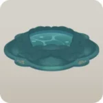 水をたたえた卓上飾り