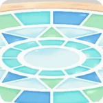 青いモザイクタイルテーブル