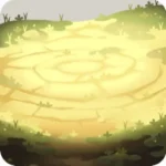 光に照らされた古代遺跡の地面