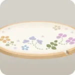 制作途中の刺繍枠