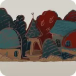 広がる白昼夢の挿絵の街