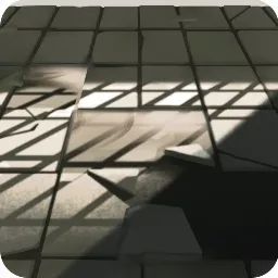 古くなった廃墟の床