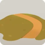 小径がある秋の原っぱ
