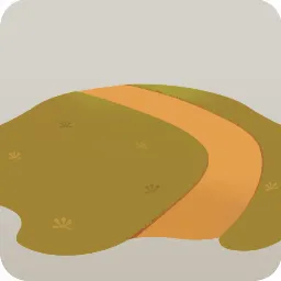 小径がある秋の原っぱ