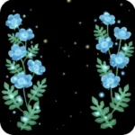 星の光のネモフィラと星空の背景