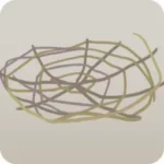 作り途中のつる籠