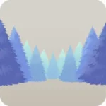 早朝の澄んだ光に照らされた木々