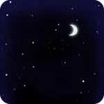 ジャングルの夜と月と星の背景