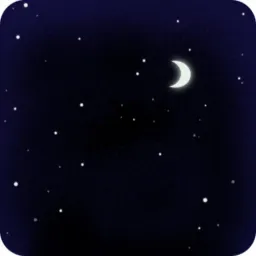 ジャングルの夜と月と星の背景