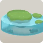水面に浮かぶ島のジオラマ