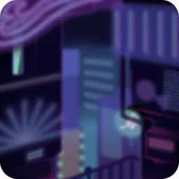 サイバーな街の夜景