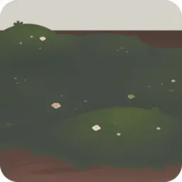 草が生い茂った机