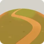 小径がある秋のまるい山