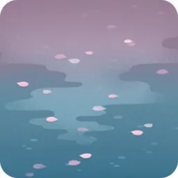 桜の花びらが浮かぶ水面