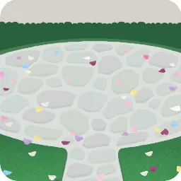 薔薇香る石畳の広場