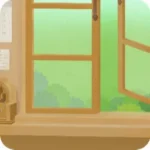 研究員の部屋の窓辺