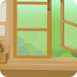 研究員の部屋の窓辺