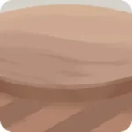 木製プレートが載った机