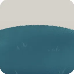 夏の緑の丘