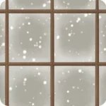 雪の見える窓・昼
