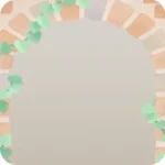 庭へ続くレンガのアーチ
