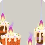 煙が立ち上るキャンドルケーキ