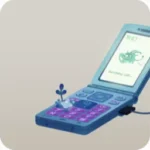 充電中の古い携帯端末