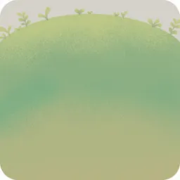 草木が芽吹く丘