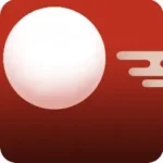 赤い夜空と満月