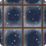 雪の見える窓・夜