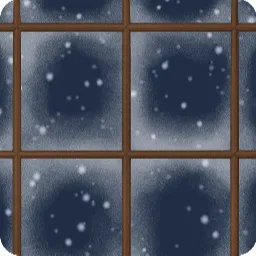 雪の見える窓・夜