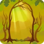 深い森の入り口の背景・初秋