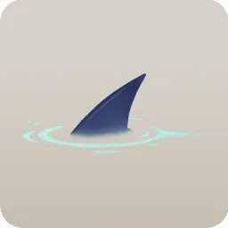泳ぐサメの背びれ