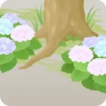 紫陽花が咲く庭の一角